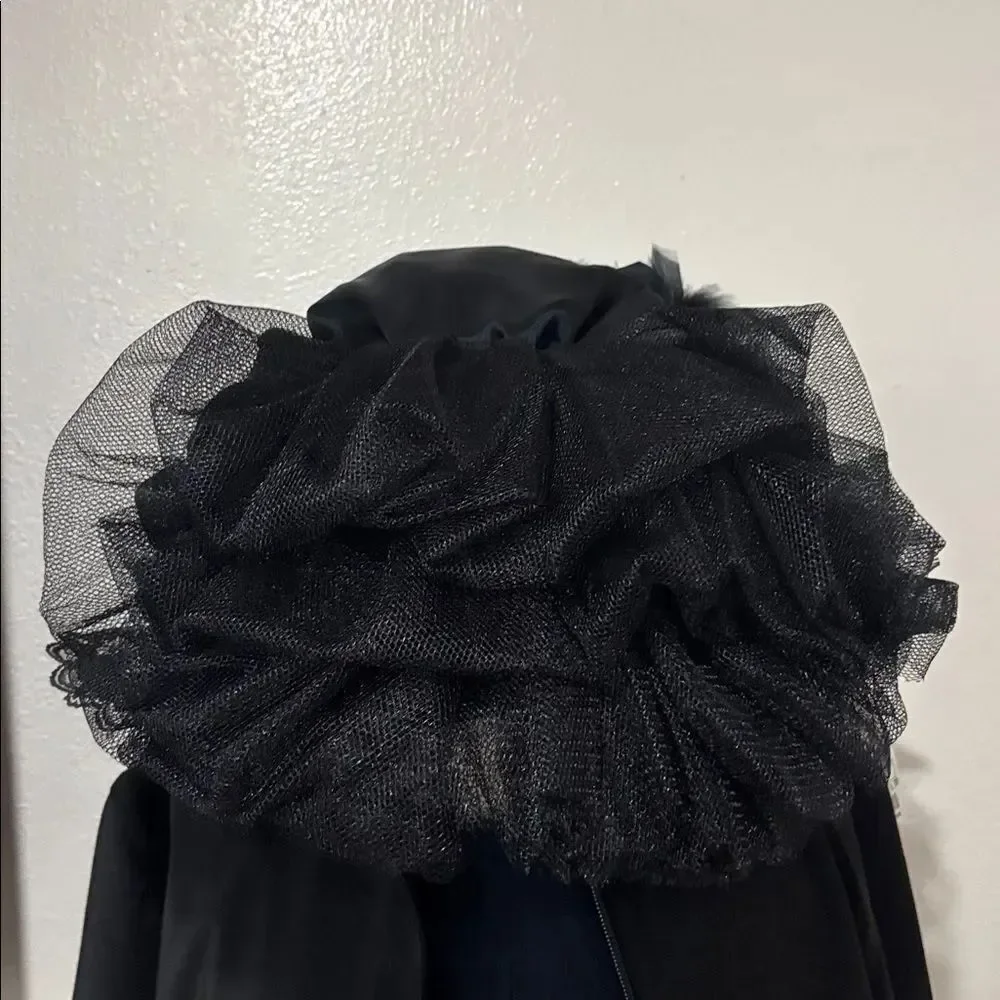 Ladies Black Victorian Touring Hat w/Black Roses